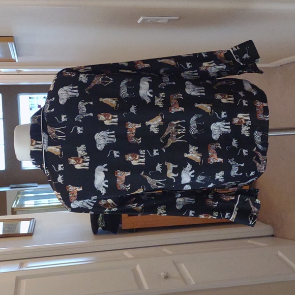 Banana Republic Safari Animal Print Pajama Top Size XS - Picture 4 of 8